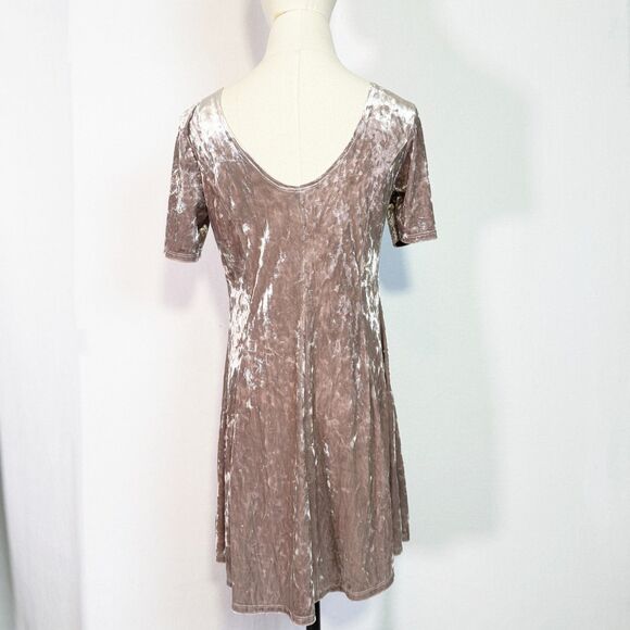 Adam Levine | Velvet Skater Dress | Pastel Pink Champagne | Sz S / M - Picture 2 of 8